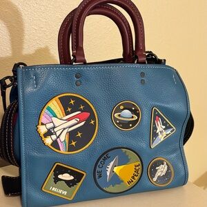 COACH Blue Pebbled Leather Bag – Space/NASA Inspired